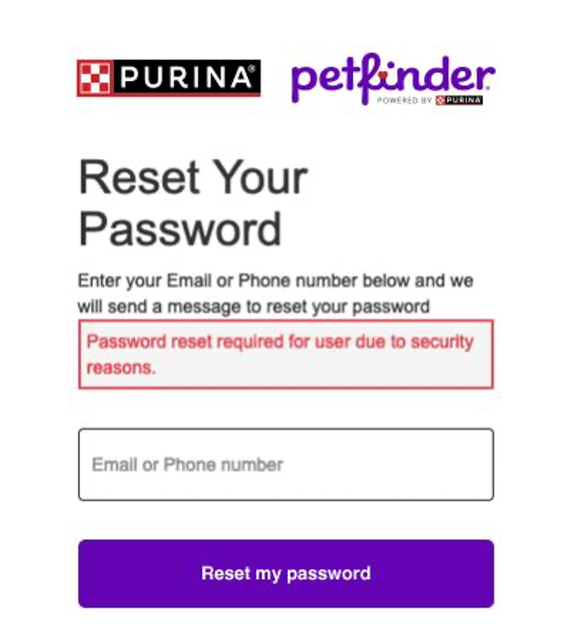 3.	You’ll then be prompted to reset your password. Type in your email, then click the “Reset My Password” button to continue.